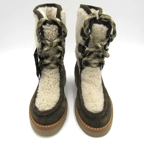 Aquatalia Wynter Suede & Shearling Platform Boots - Picture 2 of 8